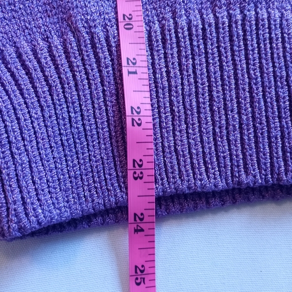 Vintage 80s Christine Knit Purple White Angora Sequined Mixed Media Sweater M - Picture 7 of 7